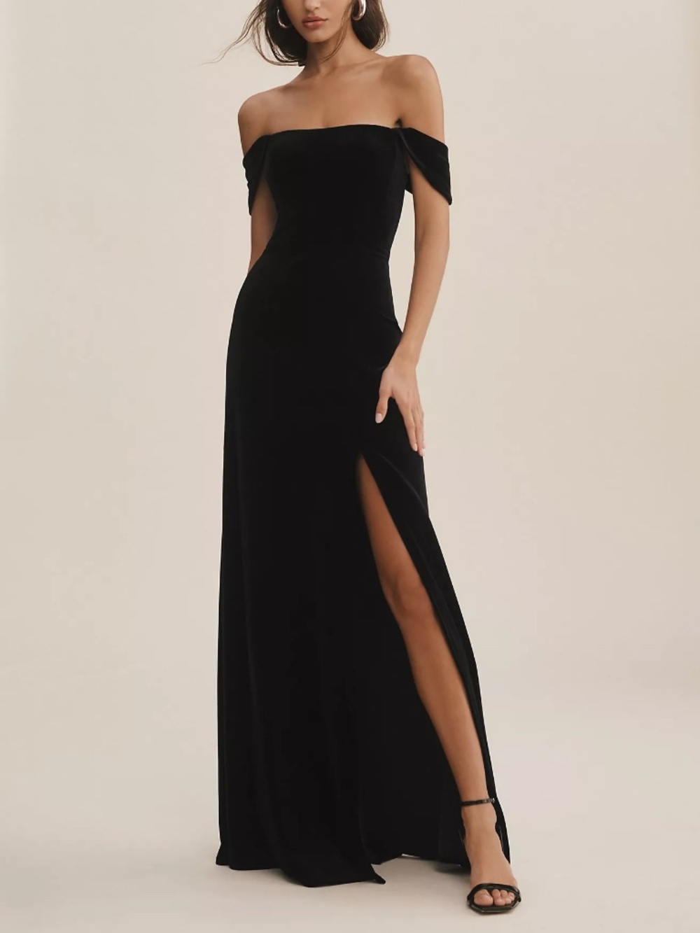 Jenny Yoo Issa Formal Velvet Off-Shoulder Dress